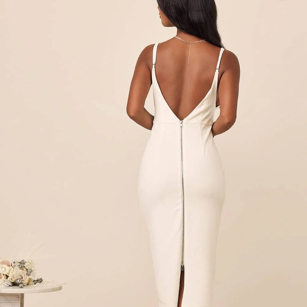 NWT White midi dress from lulus - Picture 2 of 2